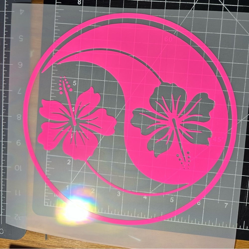 Hot pink, hibiscus, truck, or car decal